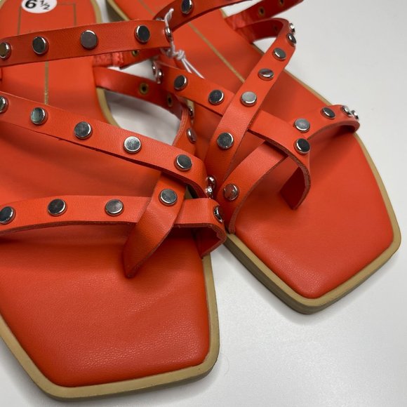 DOLCE VITA izabel studded strappy sandal in coral orange size 6.5 - Picture 2 of 6
